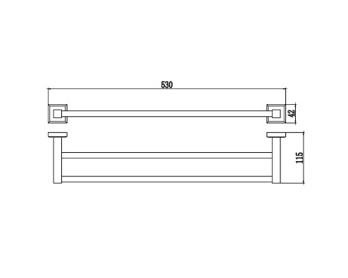 Полотенцедержатель Savol S-509548 двойной цвет Хром