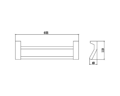 Полотенцедержатель Savol S-607348 двойной цвет Хром