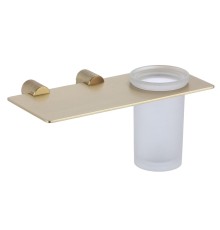 Стакан для зубных щеток с полочкой Savol S-002158C цвет Золото матовое