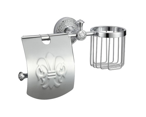 Держатель туалетной бумаги и освежителя воздуха Savol S-L05851A с крышкой цвет Хром