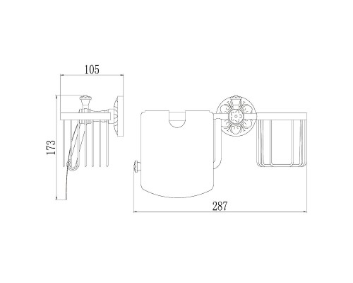 Держатель туалетной бумаги и освежителя воздуха Savol S-L05851A с крышкой цвет Хром
