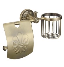 Держатель туалетной бумаги и освежителя воздуха Savol S-L05851C с крышкой цвет Бронза