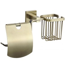 Держатель туалетной бумаги и освежителя воздуха Savol S-L06551C с крышкой цвет Бронза