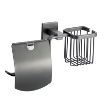 Держатель туалетной бумаги и освежителя воздуха Savol S-L06551Q с крышкой цвет Графит
