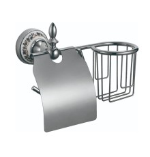 Держатель туалетной бумаги и освежителя воздуха Savol S-L06851A с крышкой цвет Хром