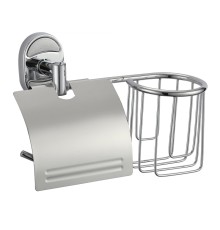 Держатель туалетной бумаги и освежителя воздуха Savol S-L07051 с крышкой цвет Хром