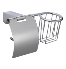 Держатель туалетной бумаги и освежителя воздуха Savol S-L07351 с крышкой цвет Хром
