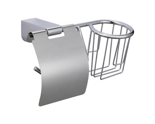Держатель туалетной бумаги и освежителя воздуха Savol S-L07351 с крышкой цвет Хром