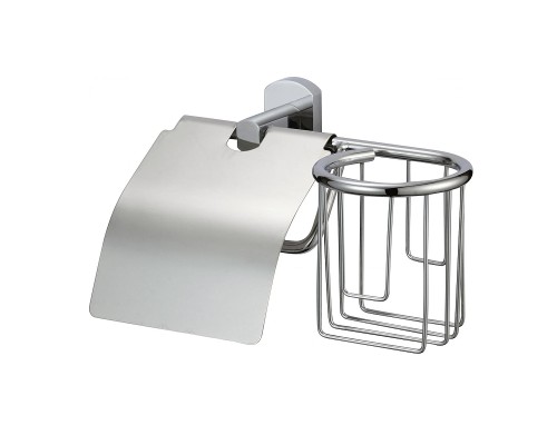 Держатель туалетной бумаги и освежителя воздуха Savol S-L09951 с крышкой цвет Хром