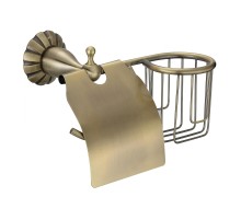 Держатель туалетной бумаги и освежителя воздуха Savol S-L8951C с крышкой цвет Бронза