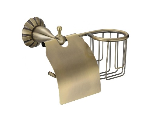 Держатель туалетной бумаги и освежителя воздуха Savol S-L8951C с крышкой цвет Бронза