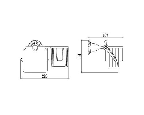 Держатель туалетной бумаги и освежителя воздуха Savol S-L8951C с крышкой цвет Бронза