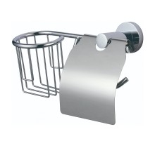 Держатель туалетной бумаги и освежителя воздуха Savol S-R08751 с крышкой цвет Хром