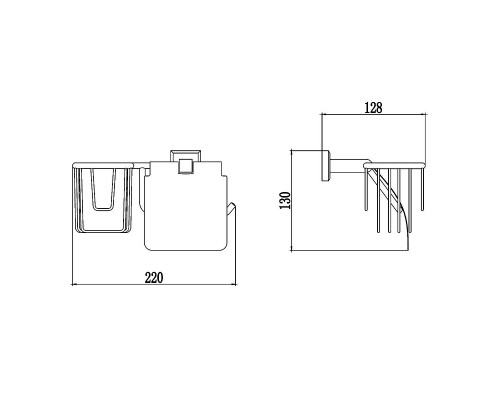 Держатель туалетной бумаги и освежителя воздуха Savol S-R09551 с крышкой цвет Хром
