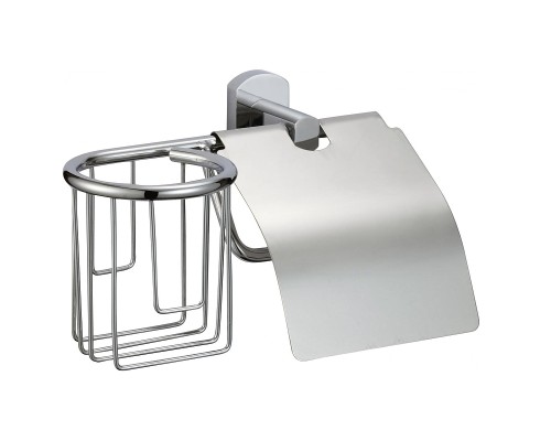 Держатель туалетной бумаги и освежителя воздуха Savol S-R09951 с крышкой цвет Хром