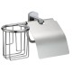 Держатель туалетной бумаги и освежителя воздуха Savol S-R09951 с крышкой цвет Хром
