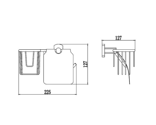 Держатель туалетной бумаги и освежителя воздуха Savol S-R09951 с крышкой цвет Хром