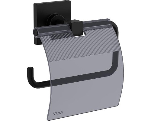 Держатель туалетной бумаги Vitra Root A4480436 с крышкой Черный матовый