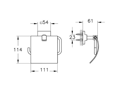 Держатель туалетной бумаги Vitra Root A4480436 с крышкой Черный матовый