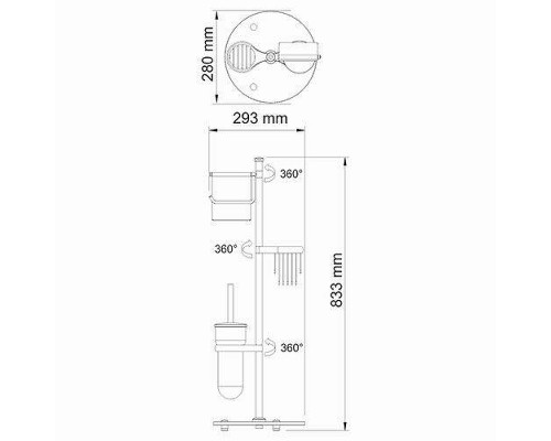 Напольная стойка WasserKRAFT K-1256 цвет Хром