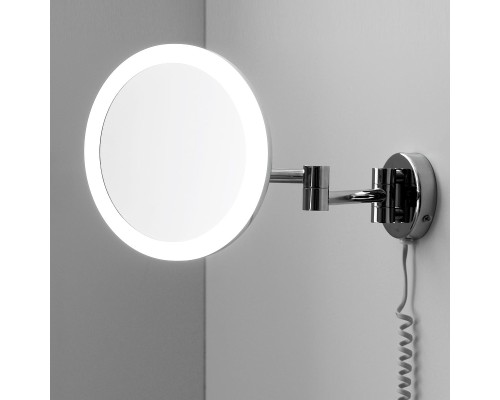 Косметическое зеркало WasserKRAFT K-1004 с подсветкой с увеличением цвет Хром