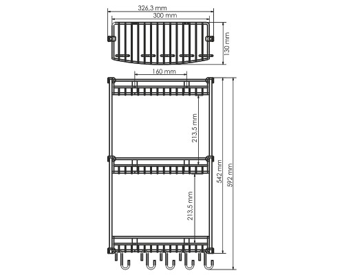 Полка корзина WasserKRAFT K-1433 цвет Хром