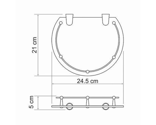 Стеклянная полка WasserKRAFT K-566 цвет Хром