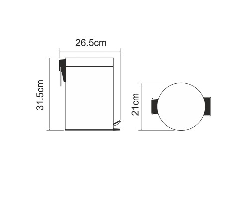 Ведро для мусора WasserKRAFT K-635 цвет Хром