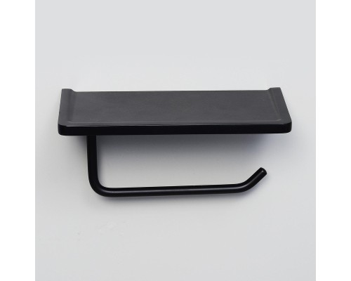 Держатель туалетной бумаги WasserKRAFT Abens K-1525 с полкой цвет Черный матовый