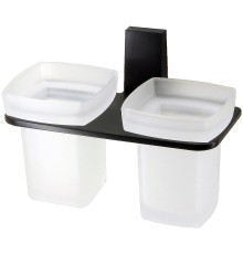 Стакан для зубных щеток WasserKRAFT Abens K-3228D двойной цвет Черный матовый