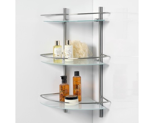 Стеклянная полка WasserKRAFT Ammer K-3733 угловая цвет Никель