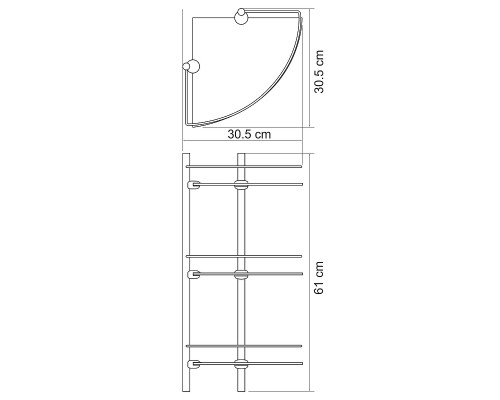 Стеклянная полка WasserKRAFT Ammer K-3733 угловая цвет Никель