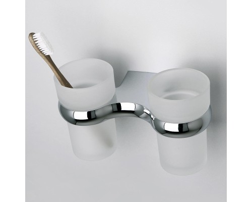 Стакан для зубных щеток WasserKRAFT Berkel K-6828D двойной цвет Хром