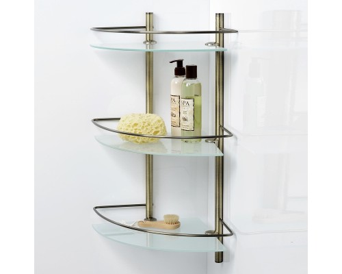 Стеклянная полка WasserKRAFT Exter K-3533 угловая цвет Светлая бронза