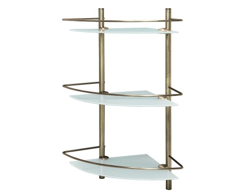 Стеклянная полка WasserKRAFT Exter K-3533 угловая цвет Светлая бронза