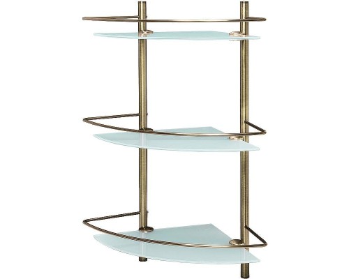 Стеклянная полка WasserKRAFT Exter K-3533 угловая цвет Светлая бронза