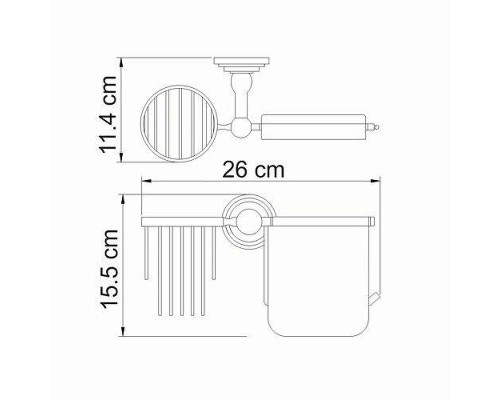 Держатель туалетной бумаги и освежителя воздуха WasserKRAFT Isar K-7359 с крышкой цвет Темная бронза