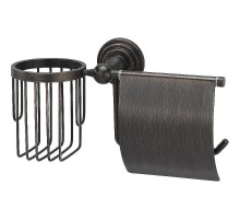 Держатель туалетной бумаги и освежителя воздуха WasserKRAFT Isar K-7359 с крышкой цвет Темная бронза