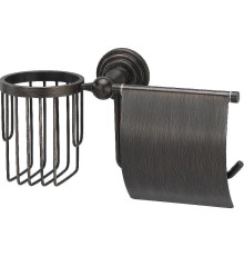 Держатель туалетной бумаги и освежителя воздуха WasserKRAFT Isar K-7359 с крышкой цвет Темная бронза