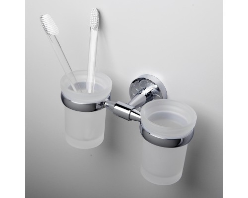 Стакан для зубных щеток WasserKRAFT Isen K-4028D двойной цвет Хром