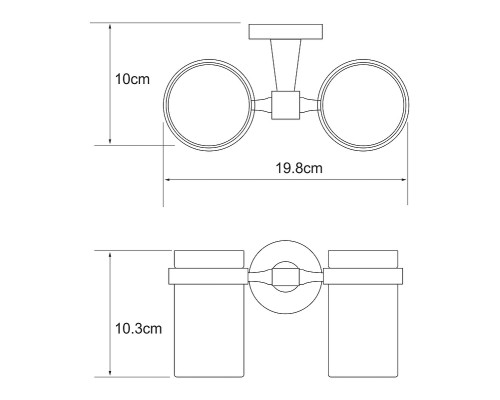 Стакан для зубных щеток WasserKRAFT Isen K-4028D двойной цвет Хром