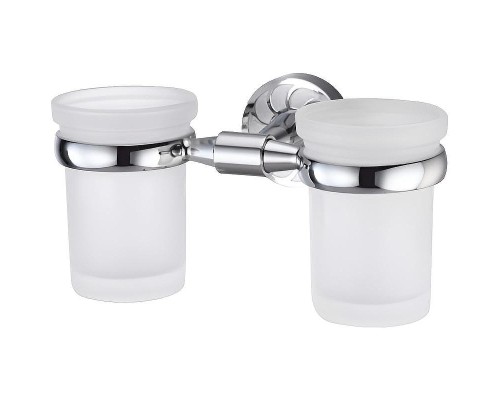 Стакан для зубных щеток WasserKRAFT Isen K-4028D двойной цвет Хром