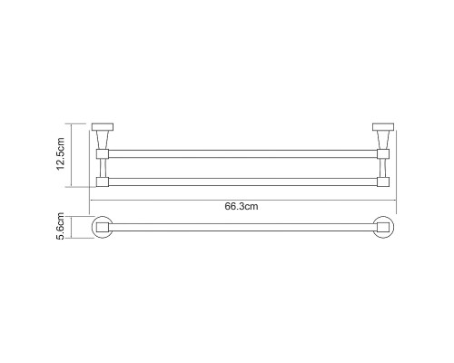 Полотенцедержатель WasserKRAFT Isen K-4040 двойной цвет Хром