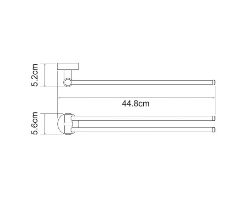 Полотенцедержатель WasserKRAFT Isen K-4031 поворотный цвет Хром