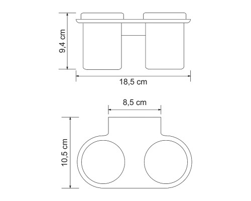 Стакан для зубных щеток WasserKRAFT Kammel K-8328D двойной цвет Хром
