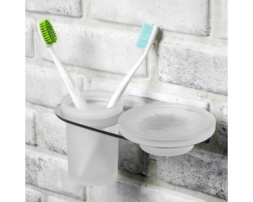 Стакан для зубных щеток с мыльницей WasserKRAFT Kammel K-8326 цвет Хром