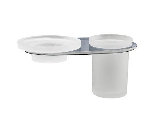 Стакан для зубных щеток с мыльницей WasserKRAFT Kammel K-8326 цвет Хром