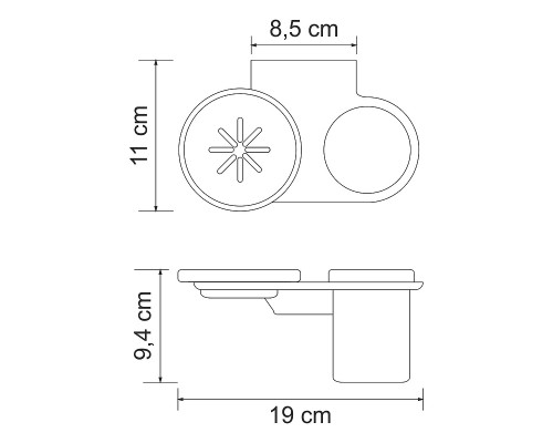 Стакан для зубных щеток с мыльницей WasserKRAFT Kammel K-8326 цвет Хром