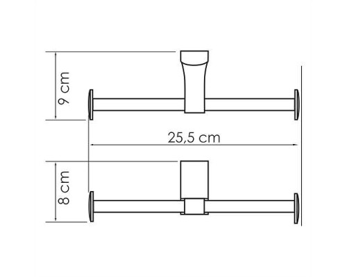 Держатель туалетной бумаги WasserKRAFT Leine K-5096D двойной цвет Хром