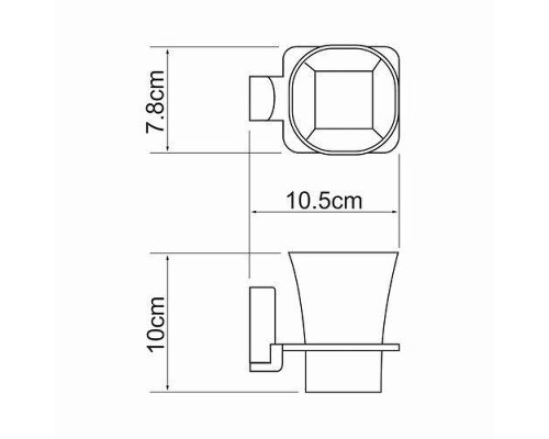 Стакан для зубных щеток WasserKRAFT Leine K-5028 цвет Хром